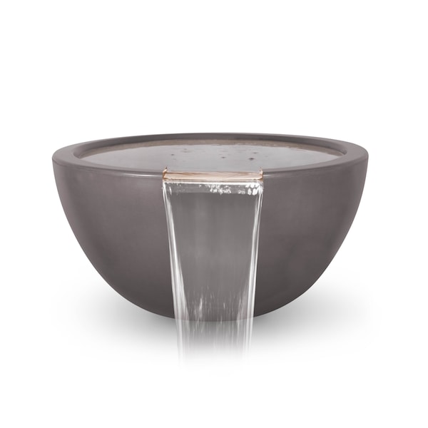 The Outdoor Plus 38 Round Luna Water Bowl - GFRC Concrete - Chestnut - OPT-LUNWO38-CST - main
